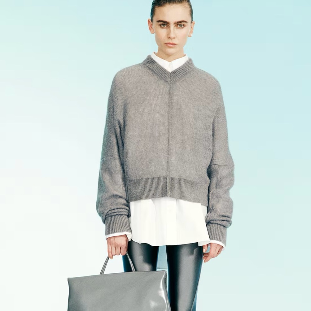 H&M Studio Collection Premium Collection Mohair Blend Sweater. M. Gray. Sold out